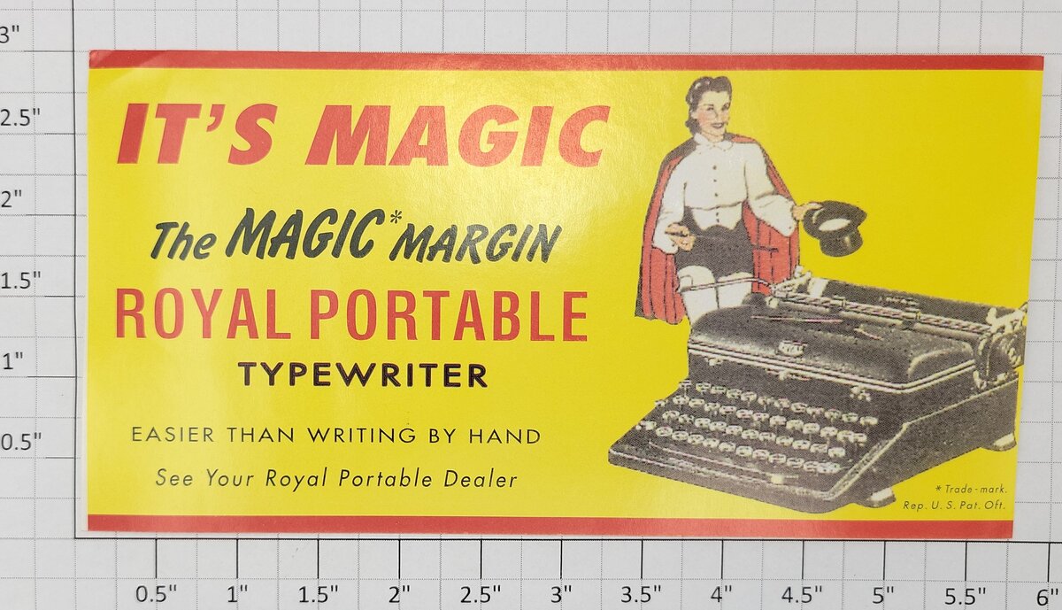 American Flyer M-2813A "It's Magic! Typewriter" Billboard Sticker Decal