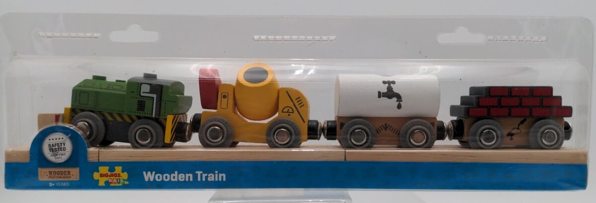 Big Jig Rails BJT497 Wooden Construction Train Set 3 + Years Hand Crafted