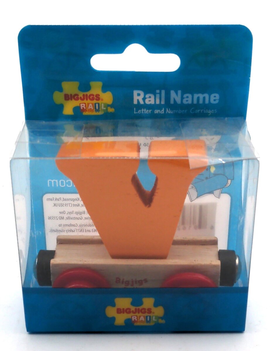 Big Jig Rails BR136 Rail Name "V" Crafstmanship Wooden Car 3+ Years