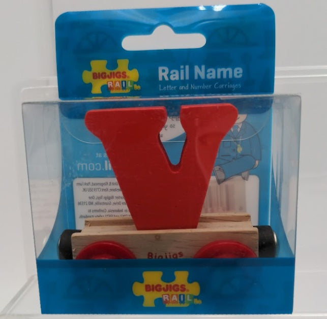 Big Jig Rails BR136 Rail Name "V" Crafstmanship Wooden Car 3+ Years