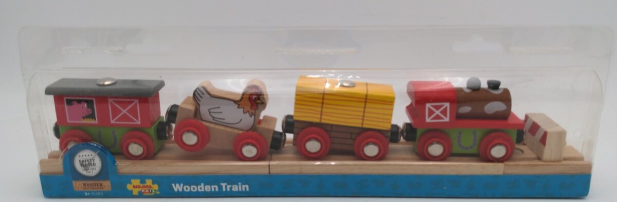Big Jig Rails BJT036 Fram Wooden Train Craftsmanship Set 3 + Years