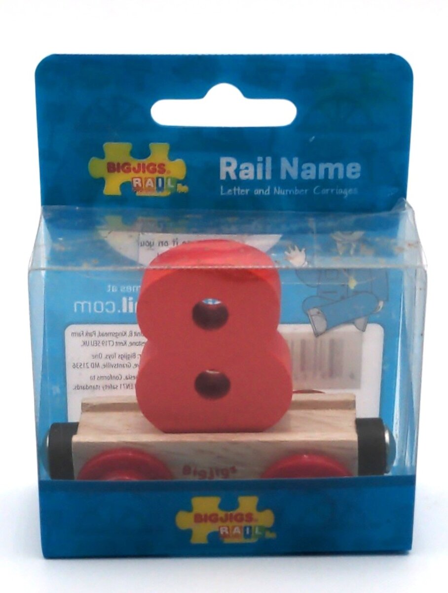 Big Jig Rails 1136 Rail Name "8" Wooden Car