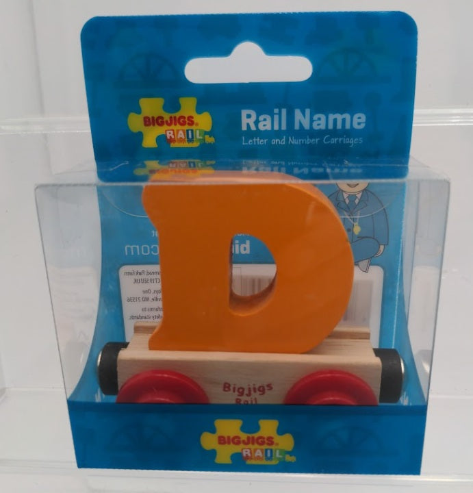 Big Jig Rails BR176  Rail Name "D" Crafstmanship Wooden Car 3 + Years
