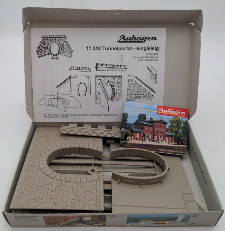Auhagen 11 342 HO Bausatz Tunnel Portal Single-Tracked Plastic Kit (Box of 2)