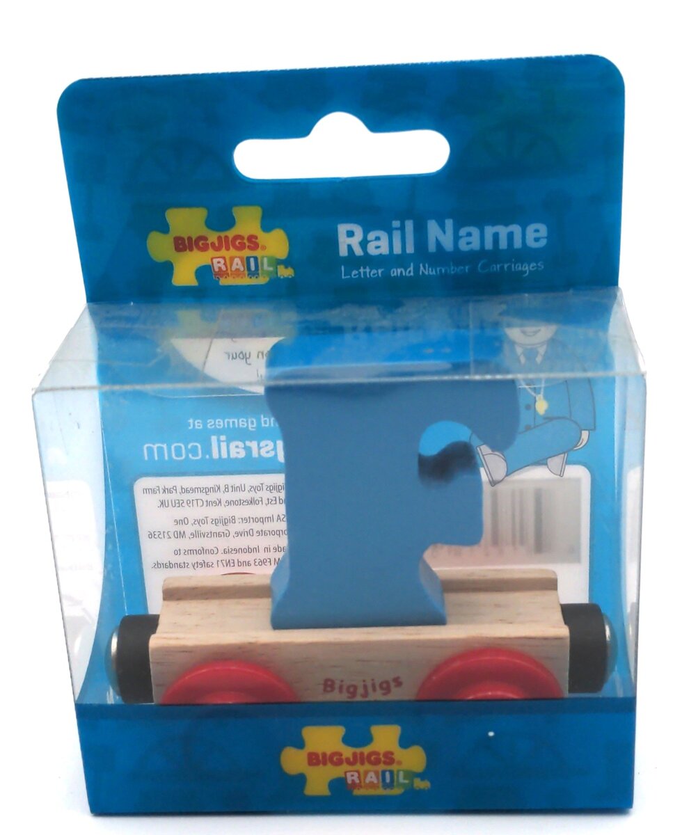 Big Jig Rails 1136 Rail Name "F" Wooden Car