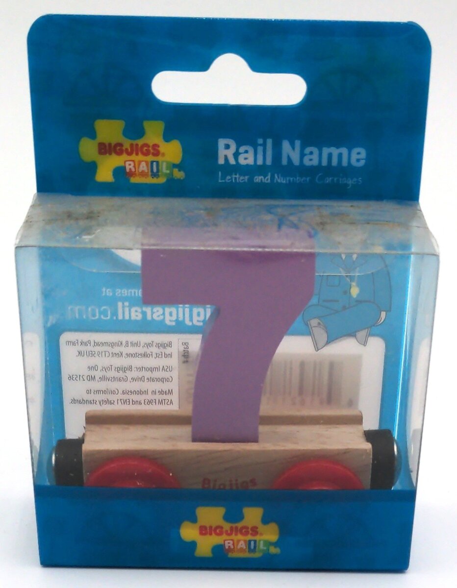 Big Jig Rails 1136 Rail Name "7" Wooden Car