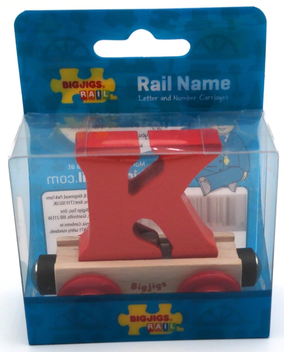 Big Jig Rails 2426 Rail Name "K" Crafstmanship Wooden Car + Years