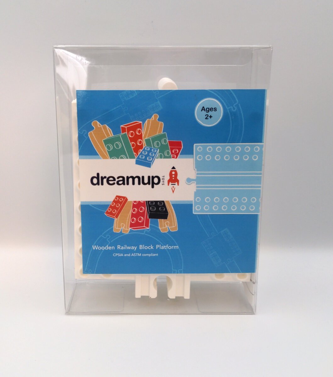 Dreamup Toys Wooden Railway Block Platform (Box of 4)