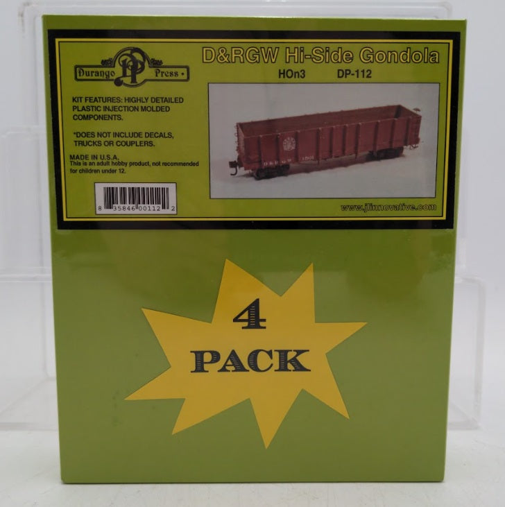 Durango Press DP-112 HOn3 D & RGW HI-Side Gondola Kit (Pack of 4)