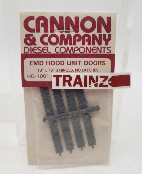 Cannon and Company HD-1001 HO Scale EMD Hood Unit Doors 3 Hinges (Set of 8)