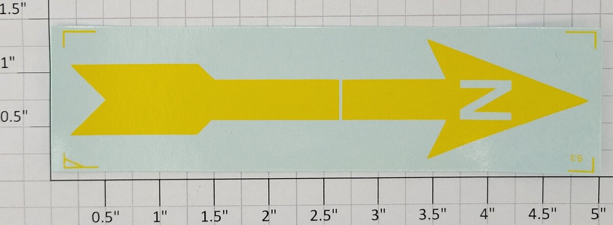 American Flyer WS-ARROW Yellow Water Tower Arrow Water Soluble Decal