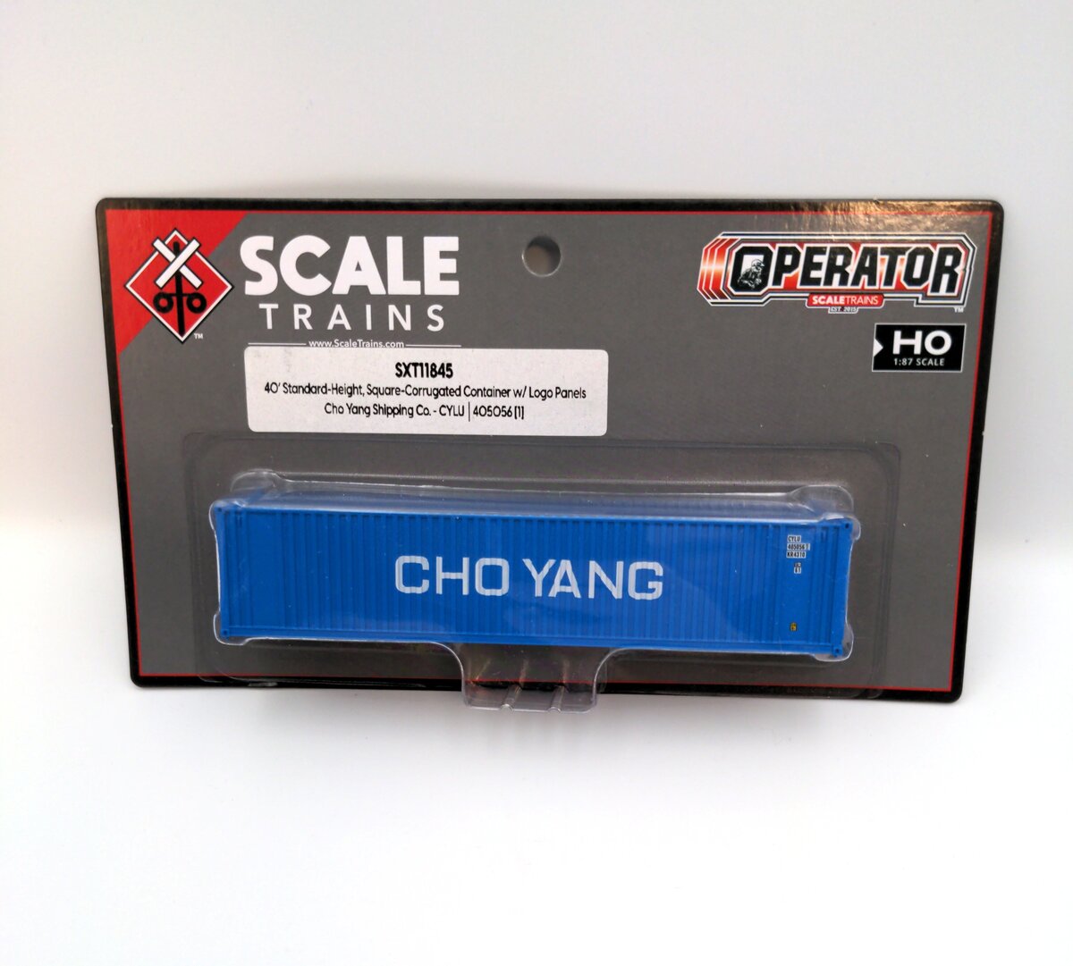 Scale Trains SXT11845 HO CIMC 40' Square Corrugation Container Cho Yang #4050561