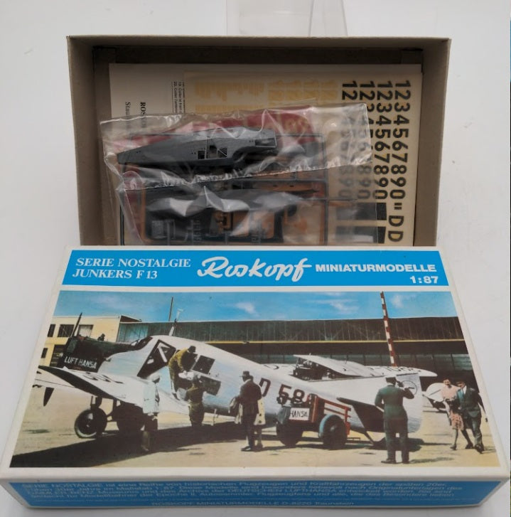 Roskopf 960 HO Scale Serie Nostalgie Junkers F13 Low Wing Monoplan Plastic Kit