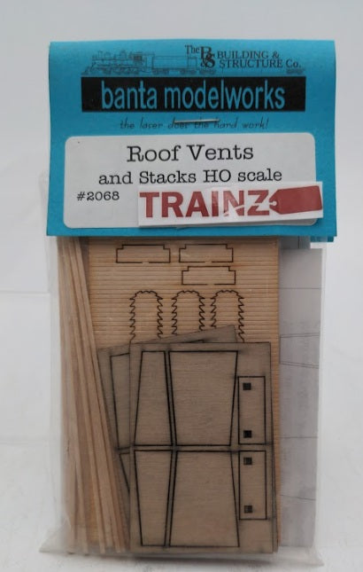 Banta Model Works 2068 HO Scale Roof Vents & Stack 3 Types Multi-Pack(Pack of 3)
