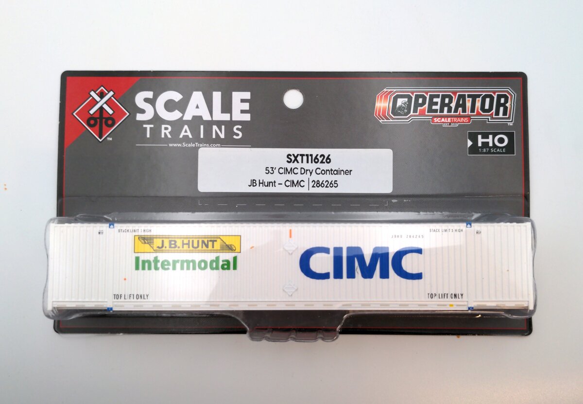 Scale Trains SXT11626 HO CIMC 53' Corrugated Dry Container JB Hunt # 286265