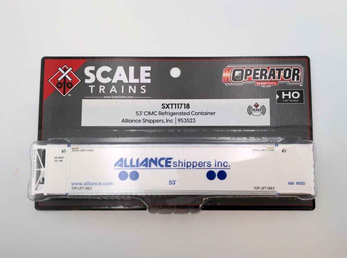 Scale Trains SXT11718 HO 53' CIMC Refrigerated Container Alliance Shippers Inc.