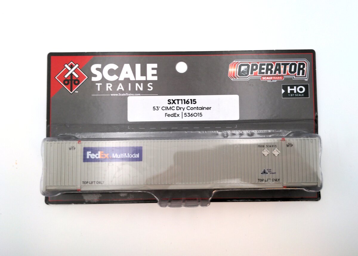 Scale Trains SXT11615 HO 53' CIMC Dry Container FedEx #536015
