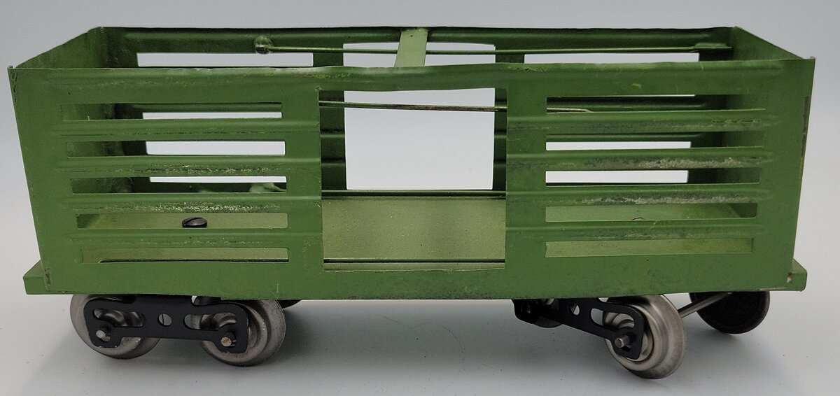 Lionel 113-1 Pea Green Cattle Stock Car Frame with Trucks - Incomplete