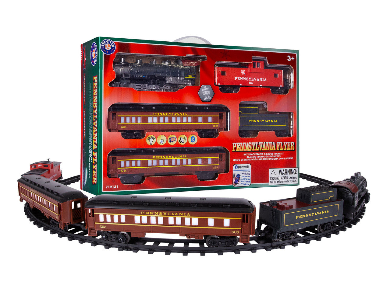 Lionel 7-12131 PRR O Gauge Flyer Steam Passenger Battery Operated Trai