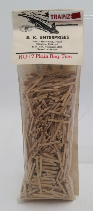 B.K. Enterprises HO-17 HO Scale Plain Regular Wood Ties