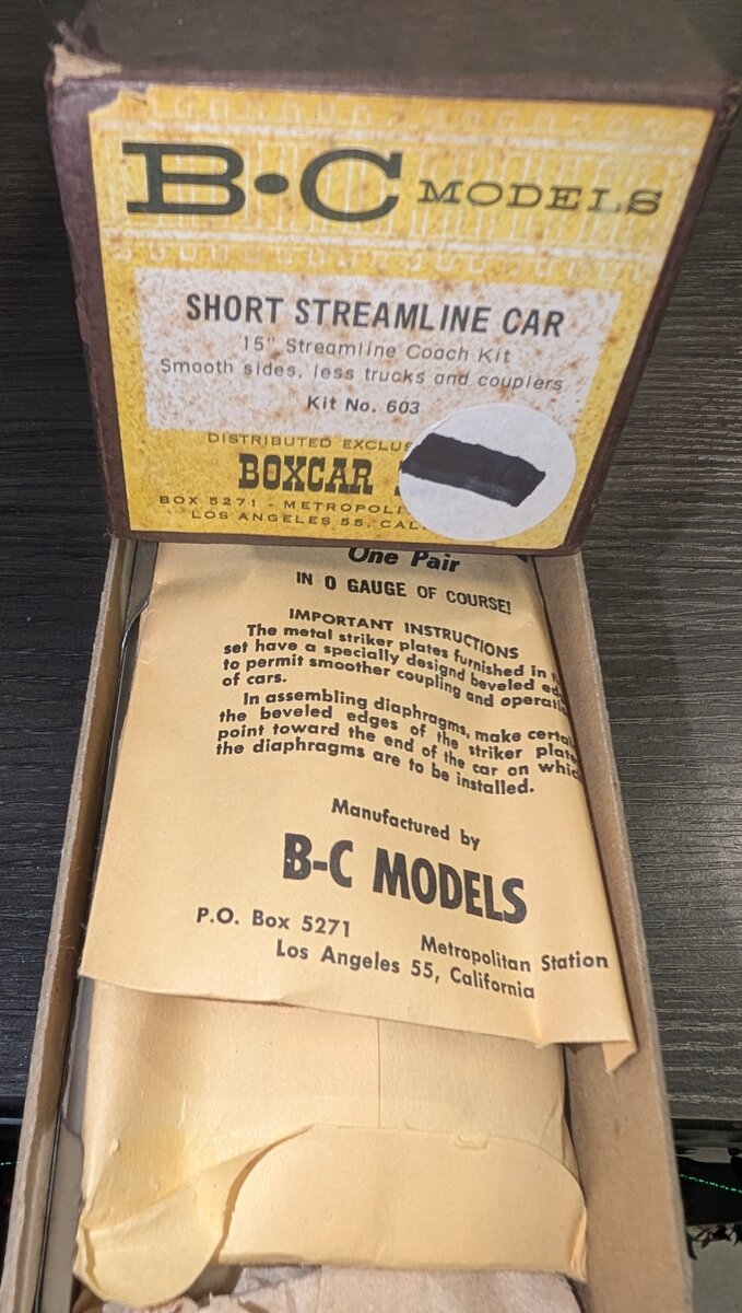 BC Models 603 O Scale Short Streamline 15