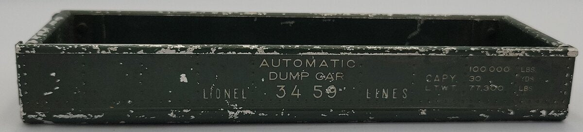 Lionel 3459-5 Prewar Green Dump Car Tray with Door