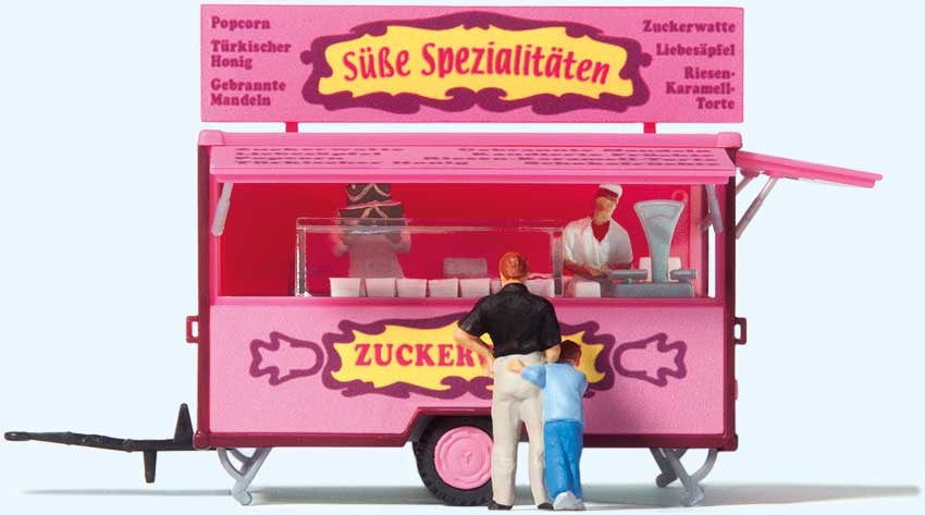 Preiser 10748 HO Sweets Concession Trailer with Figures