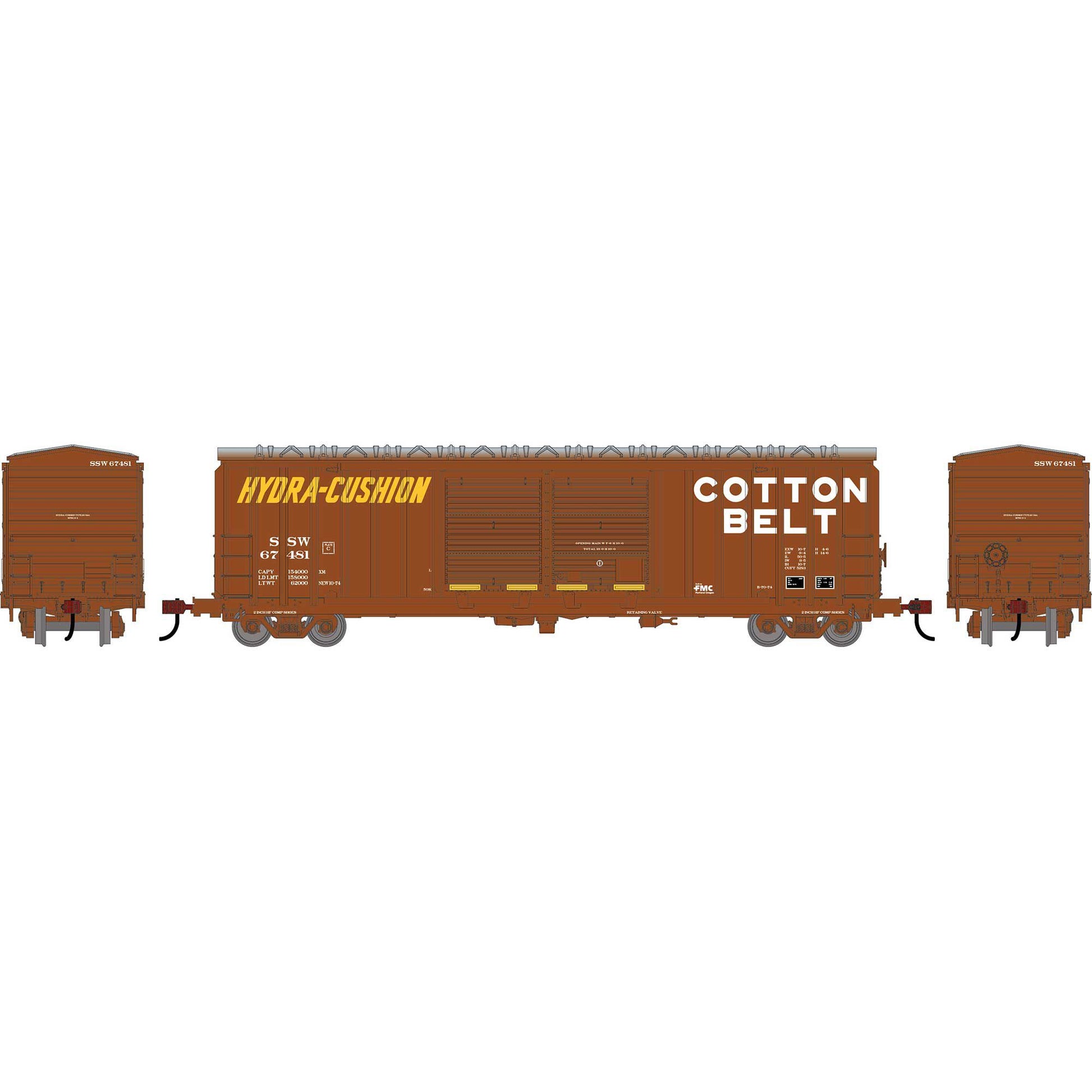 Roundhouse RND-1357 HO Cotton Belt SSW 50' FMC 5283 Double Door Boxcar #67481