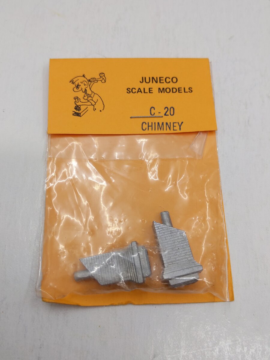 Juneco Scale Models C-20 HO Scale Metal Casting Chimney (Pack of 2)