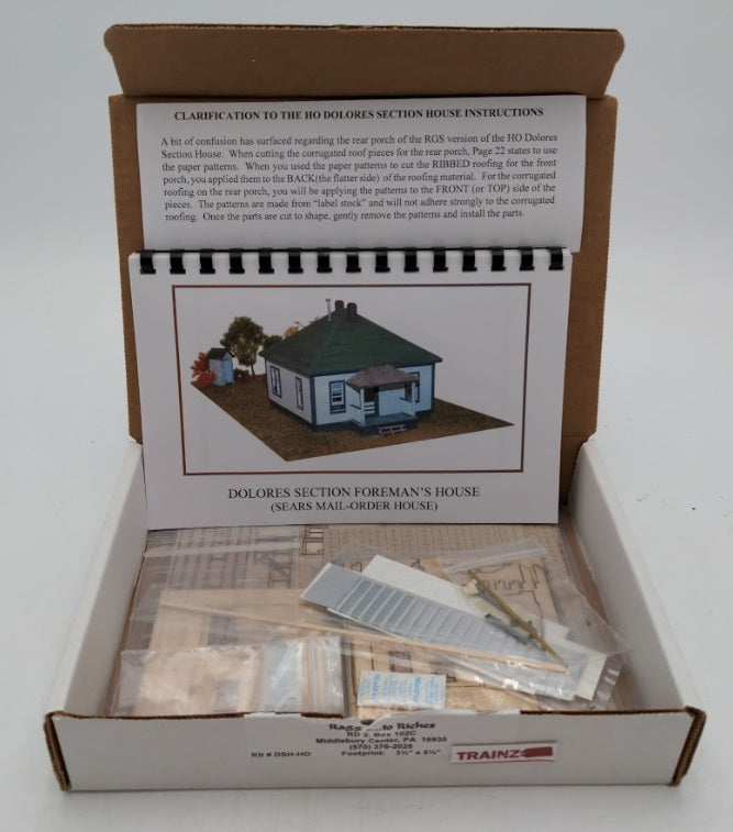 Raggs to Riches DSH-HO HO Scale Dolores Section Foreman's House Building Kit