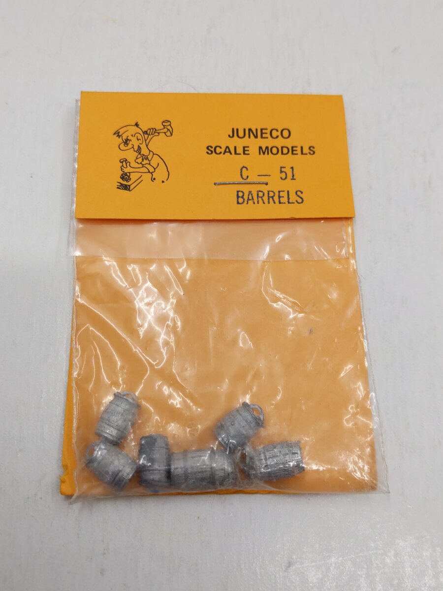 Juneco Scale Models C-51 HO Scale Metal Casting Barrels (Pack of 6)