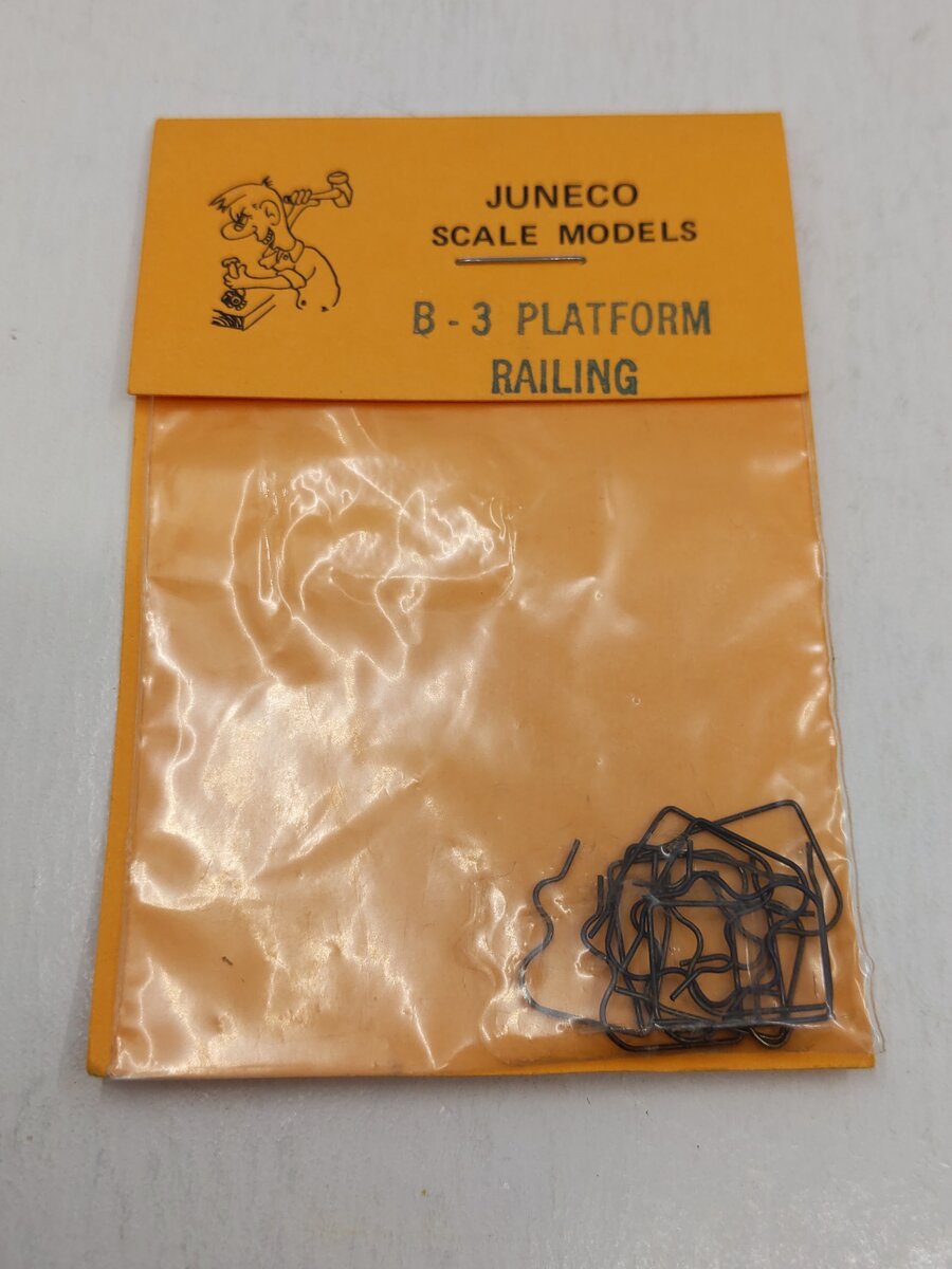 Juneco Scale Models B-3 HO Scale Metal Casting Platform Handrail (Pack of 10)