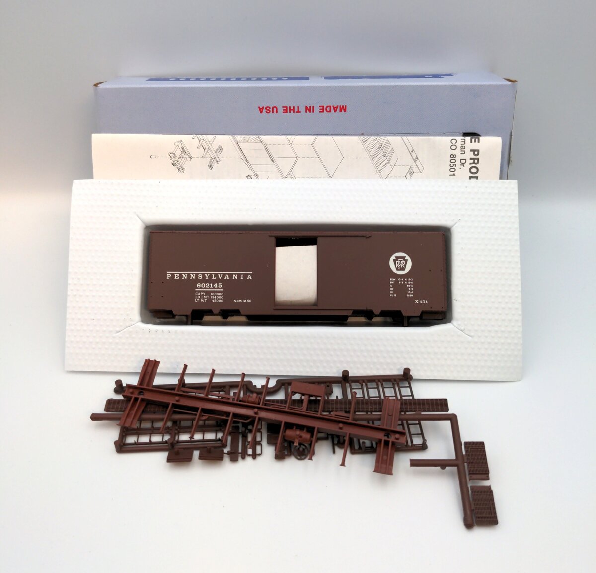 Front Range 4045 HO 40' ACF Welded Side PRR Boxcar Kit