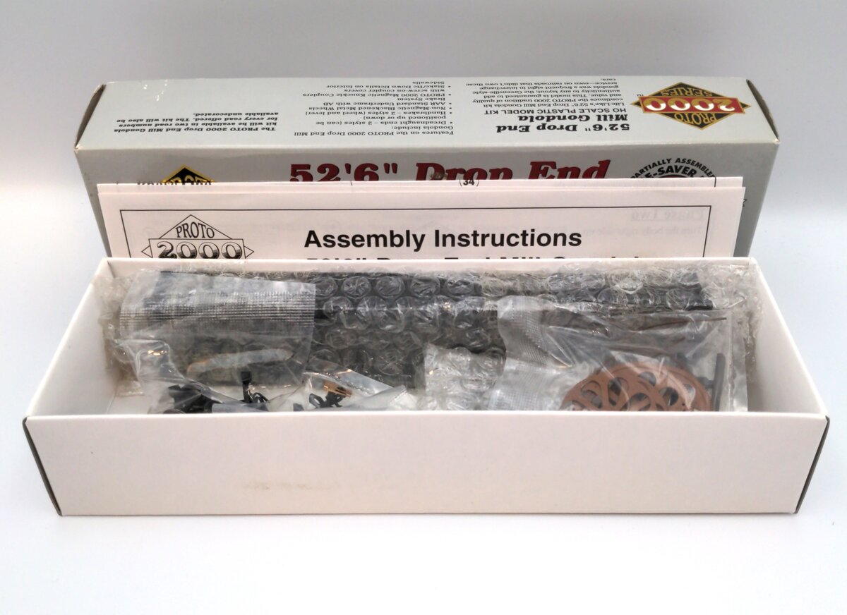 Proto 2000 31977 HO Scale ERIE Drop End Mill Gondola w/Large Gears Load #10355