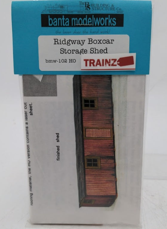 Banta Model Works bmw-102 HO Ridgway Boxcar Storage Shed Laser-Cut Basswood Kit