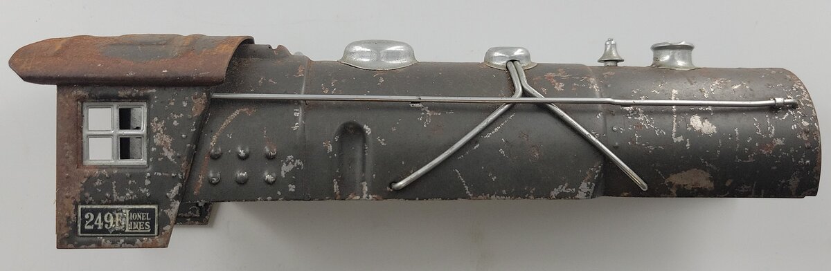Lionel 249E-5 Prewar Gunmetal Steam Boiler and Cab Shell with Trim