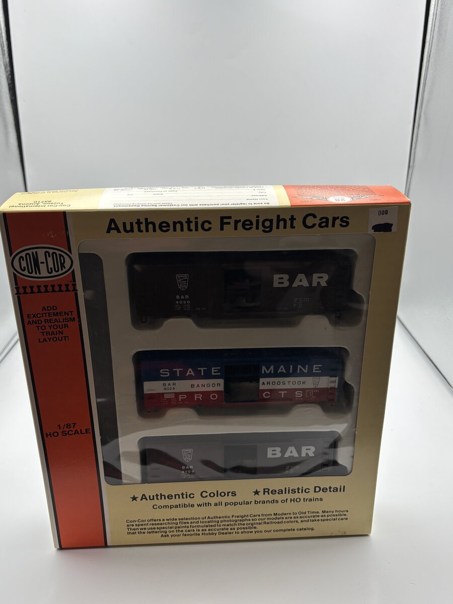 Con-Cor 01-940601 HO Boxcar Kits Bangor & Aroostook Sprung Trucks/Metal Wheels