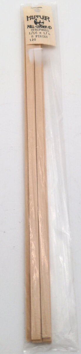 Kappler 120 Strip Wood 1/16x1/4 (8 pieces)