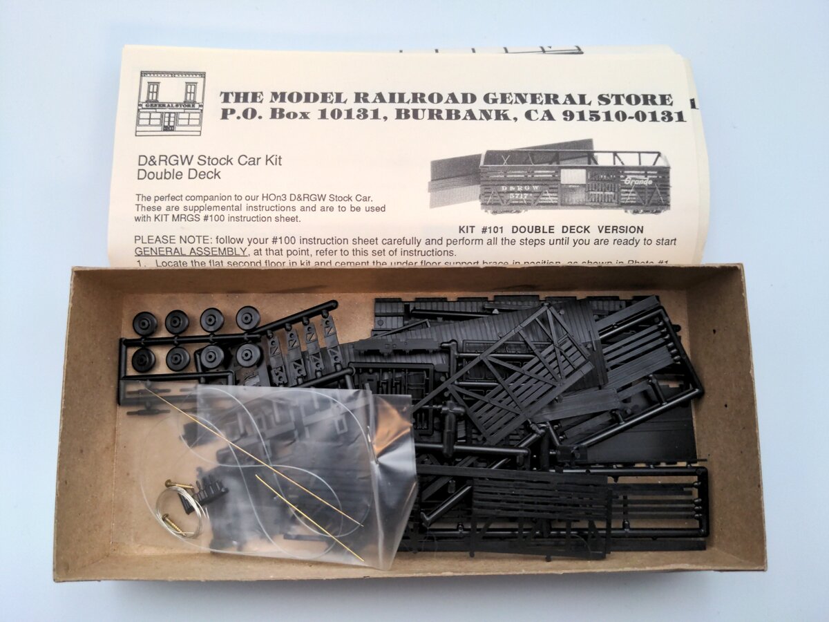 The Model Railroad General Store 101 HOn3 D&RGW 5500 Double Deck Stock Car Kit