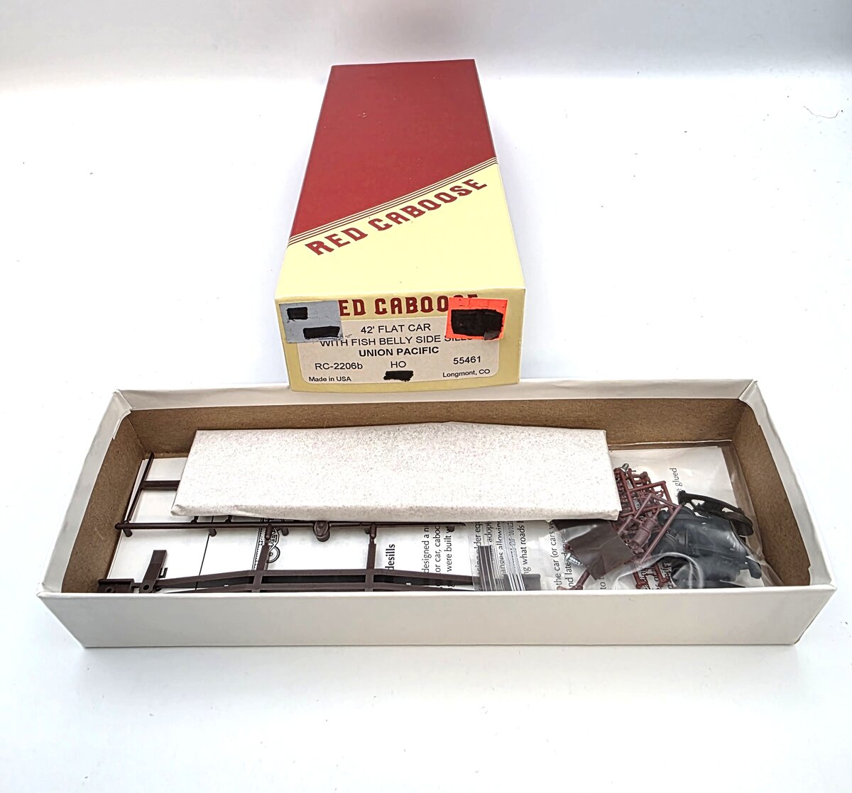 Red Caboose RC-2206b HO UP 42' Flat Car w/Fish Belly Side Sills Kit #55461