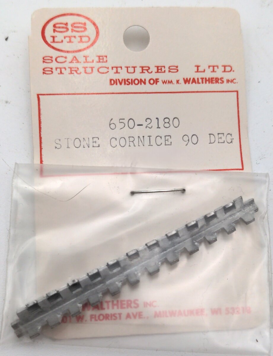 Scale Structures 650-2180 Stone Cornice 90 DEG (Pack of 2)