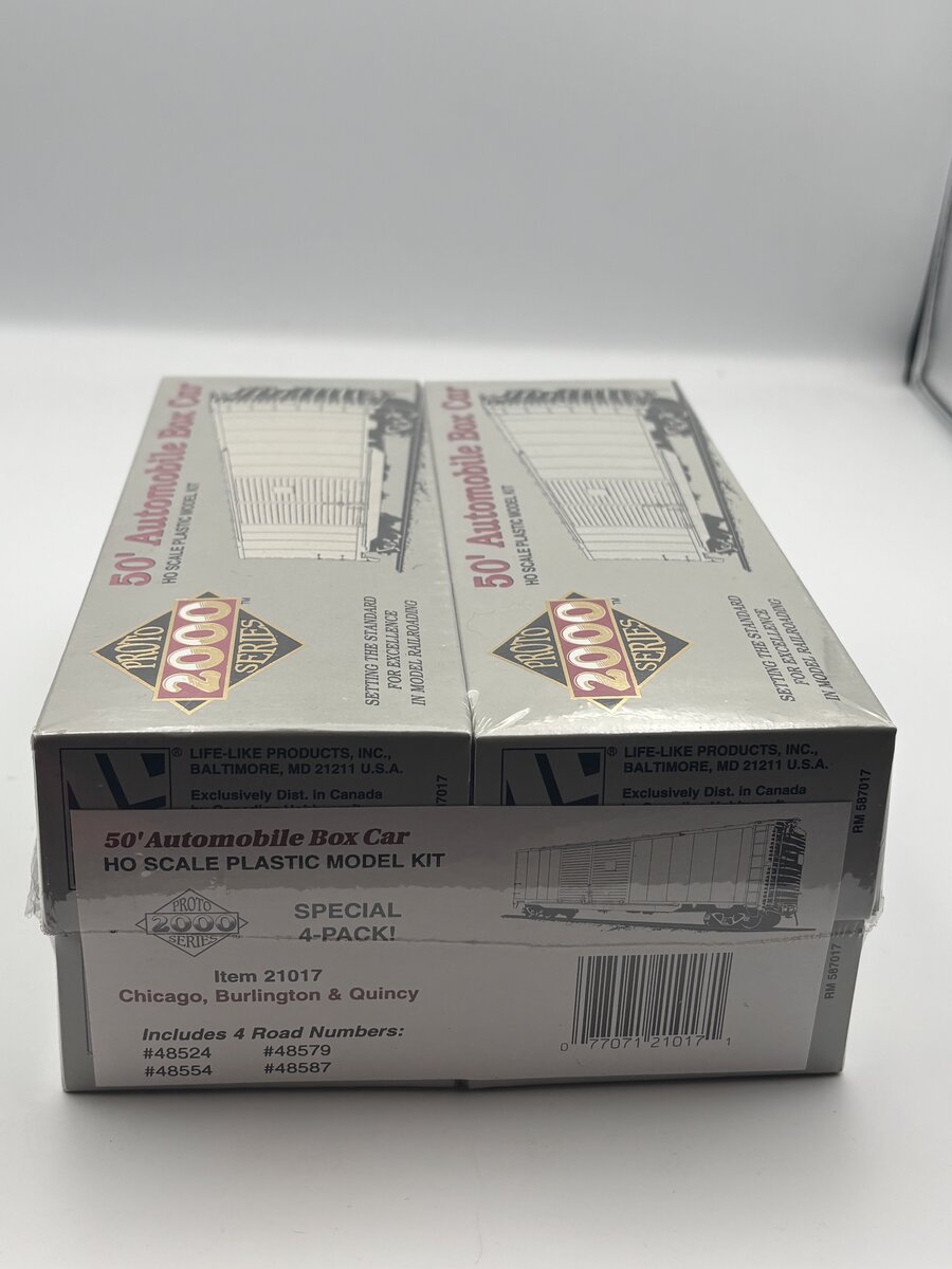Proto 2000 21017 HO 50' Automobile Boxcar Plastic Model Kit (Pack of 4)