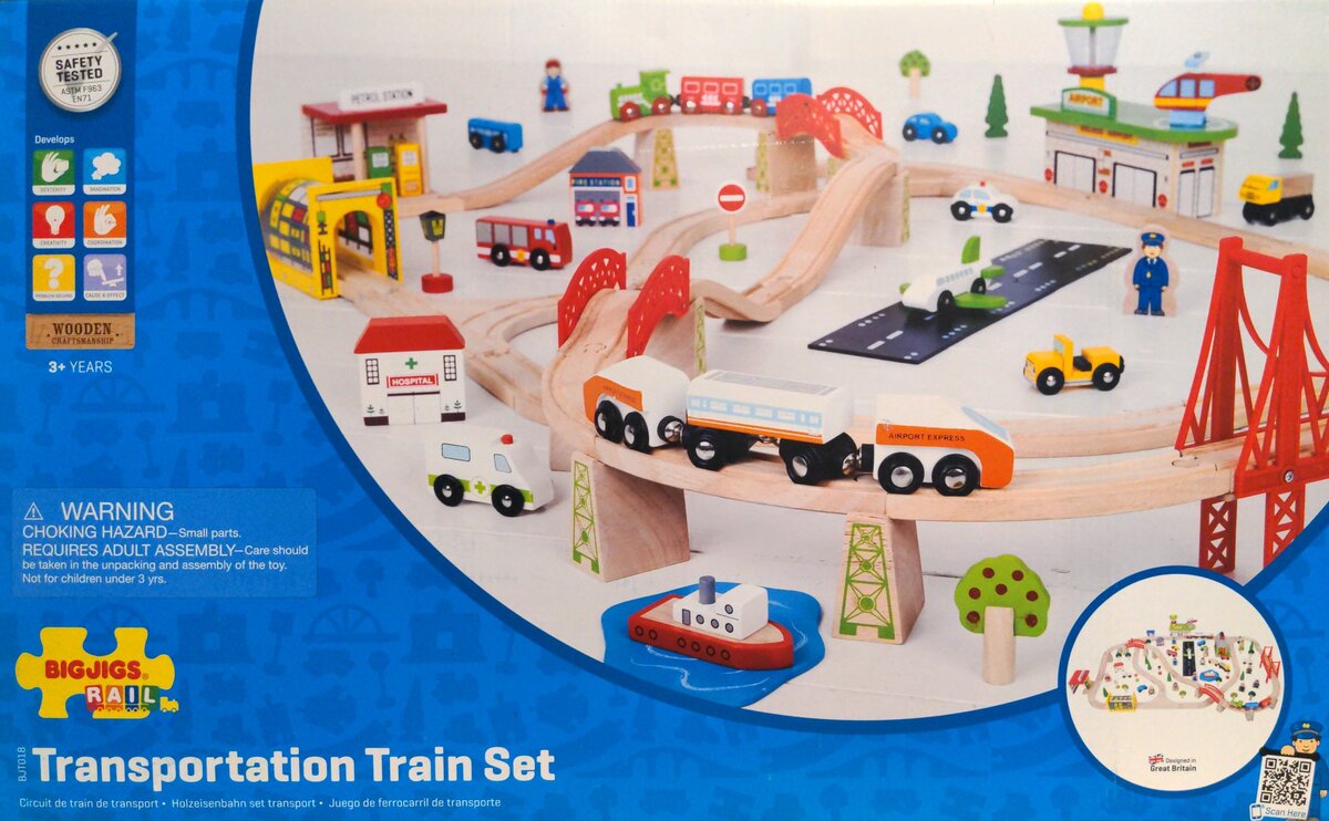 Big Jig Rails BJT018 Transportation Train Set