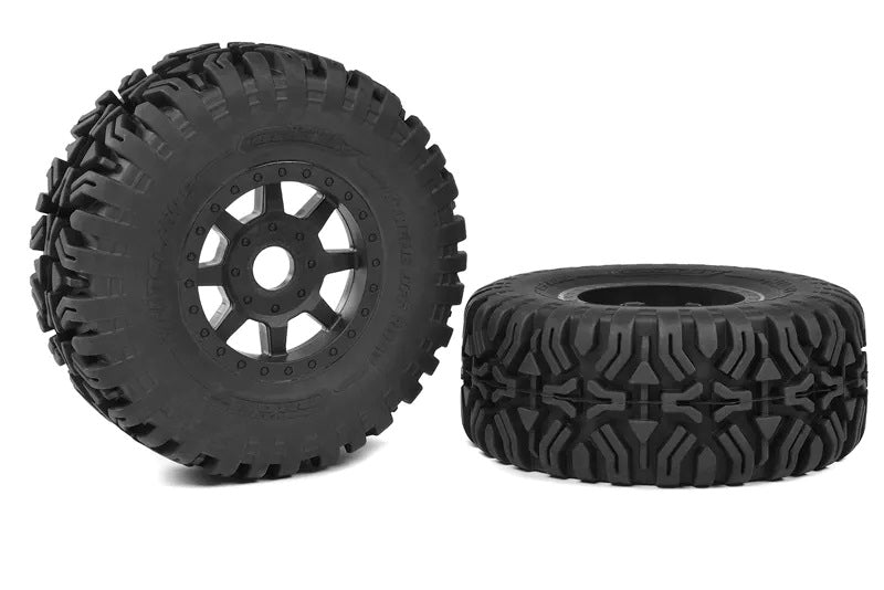 Corally C-00180-1250 Mudclaws Glued on Black SC Rims 1-8 SC Tires (Pack of 2)