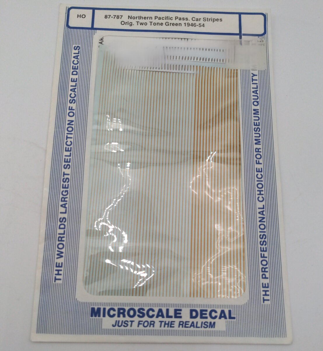 Microscale 87-787 Northern Pacific Pass.Car Stripes Orig. Two Tone Green 1946-54