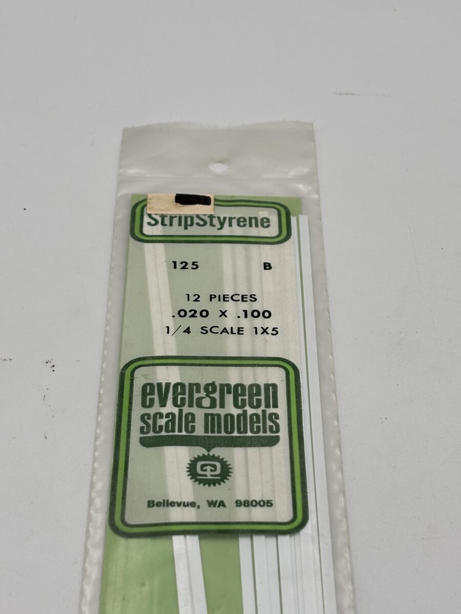 Evergreen Scale Models 125 .020" x .100" x 14" Polystyrene Strips (Pack of 12)