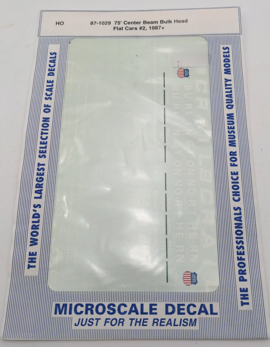 Microscale 87-1029 75' Center Beam Bulk Head Flat Cars #2, 1987+