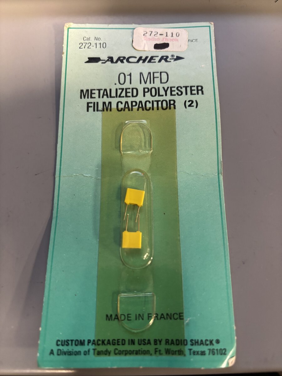 Archer 272-110 .01 MFD Film Capacitor (Box of 2)
