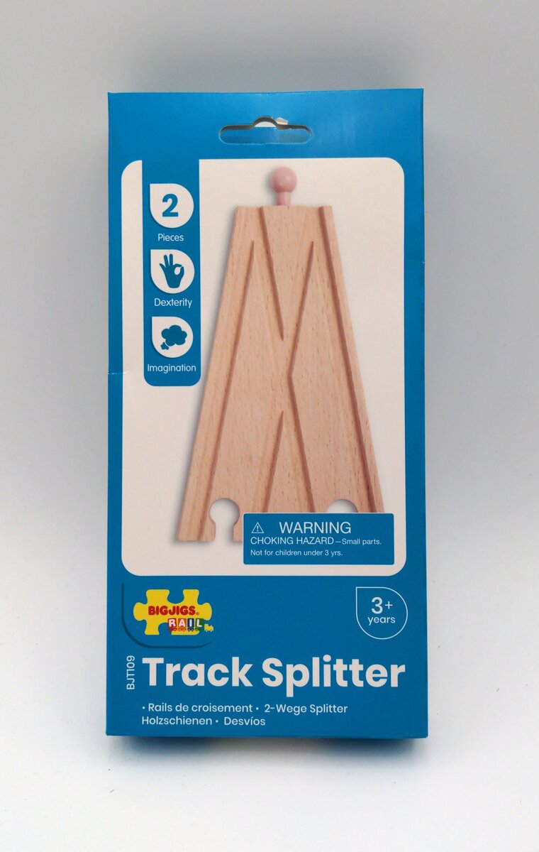 Big Jig Rails BJT109 Wooden Trains Two Wedge Track Splitter