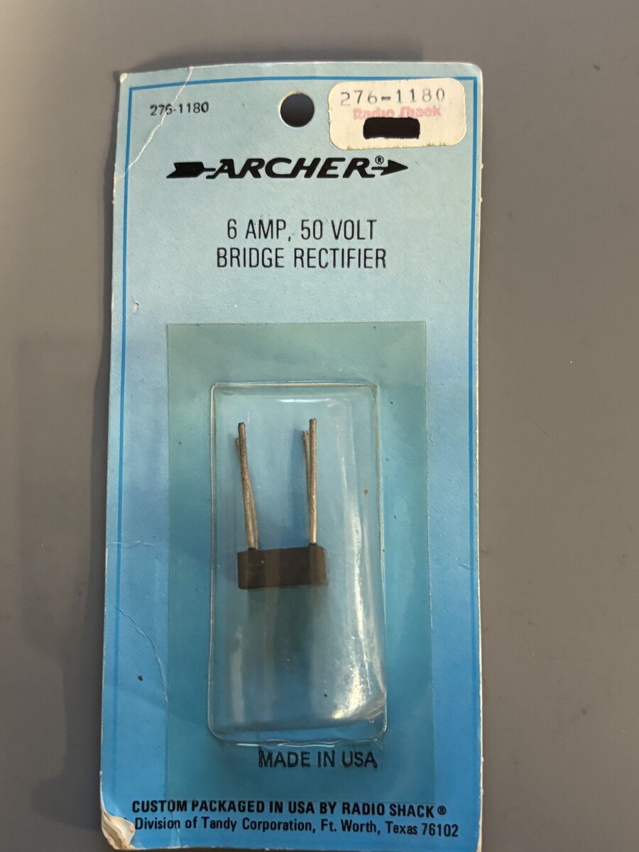 Archer 276-1180 6 AMP, 50 Volt Bridge Rectifier